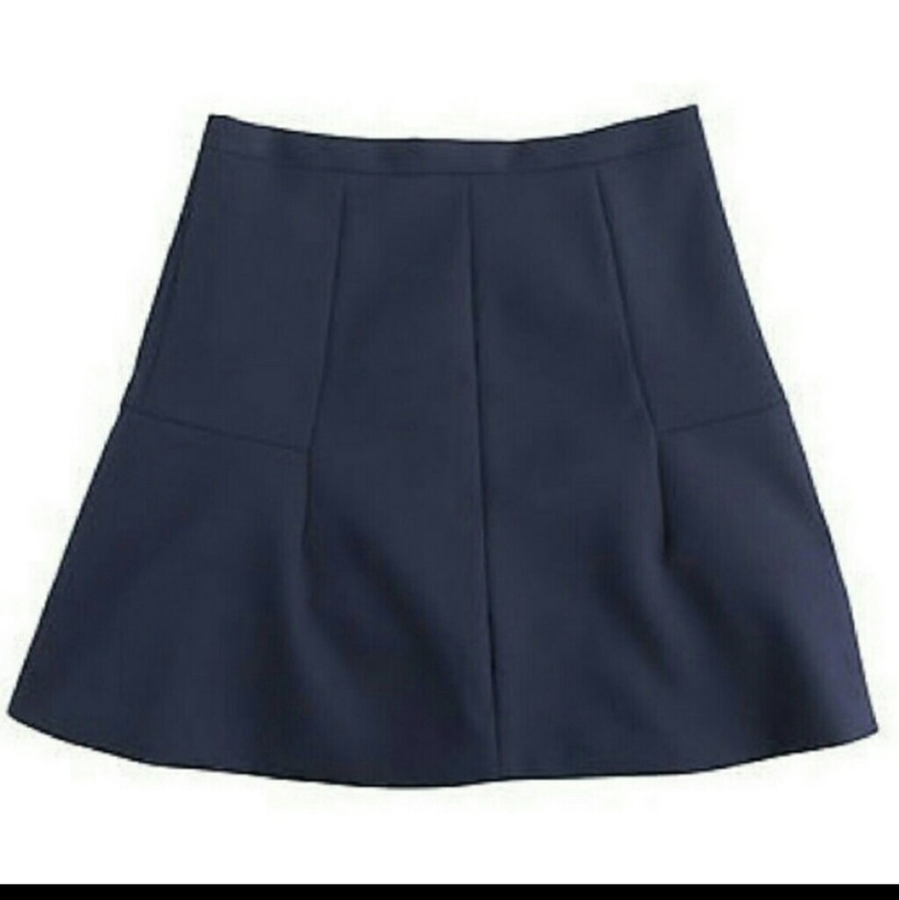 J Crew black fluted skirt